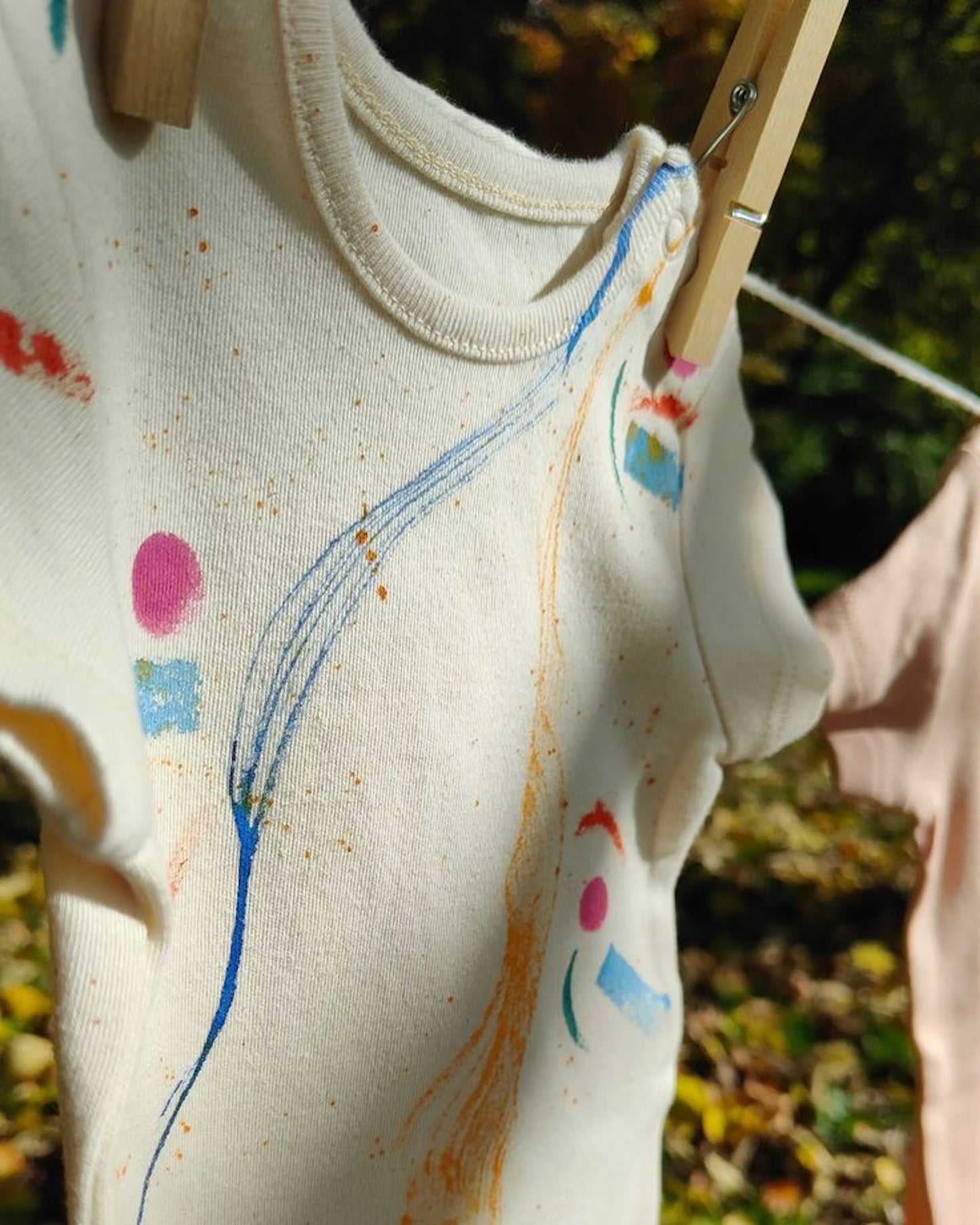 Paint on fabric in an artist's studio