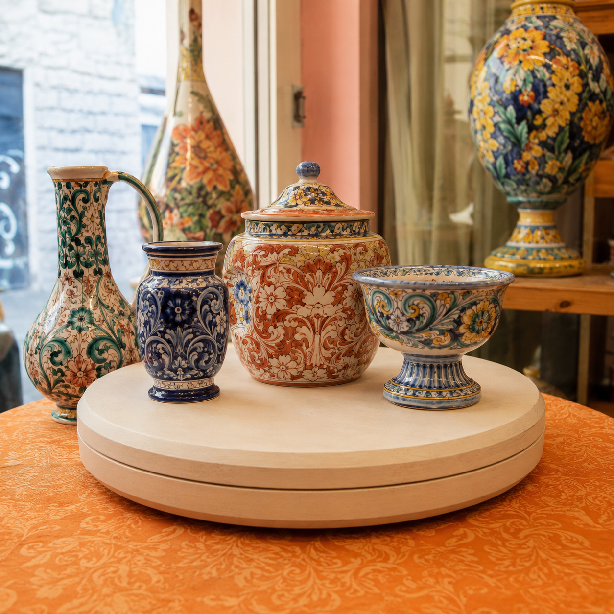 Decora una maiolica in uno storico atelier artigiano a Firenze