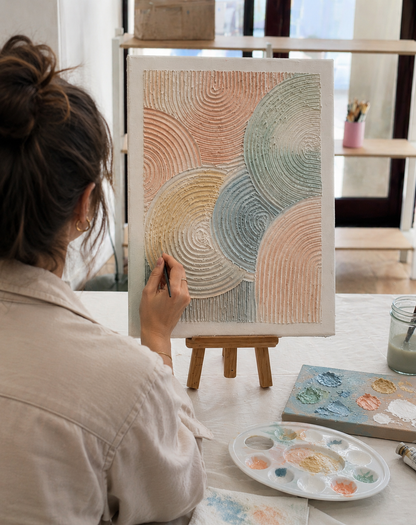 Create your first textured artwork in an art studio in Rome