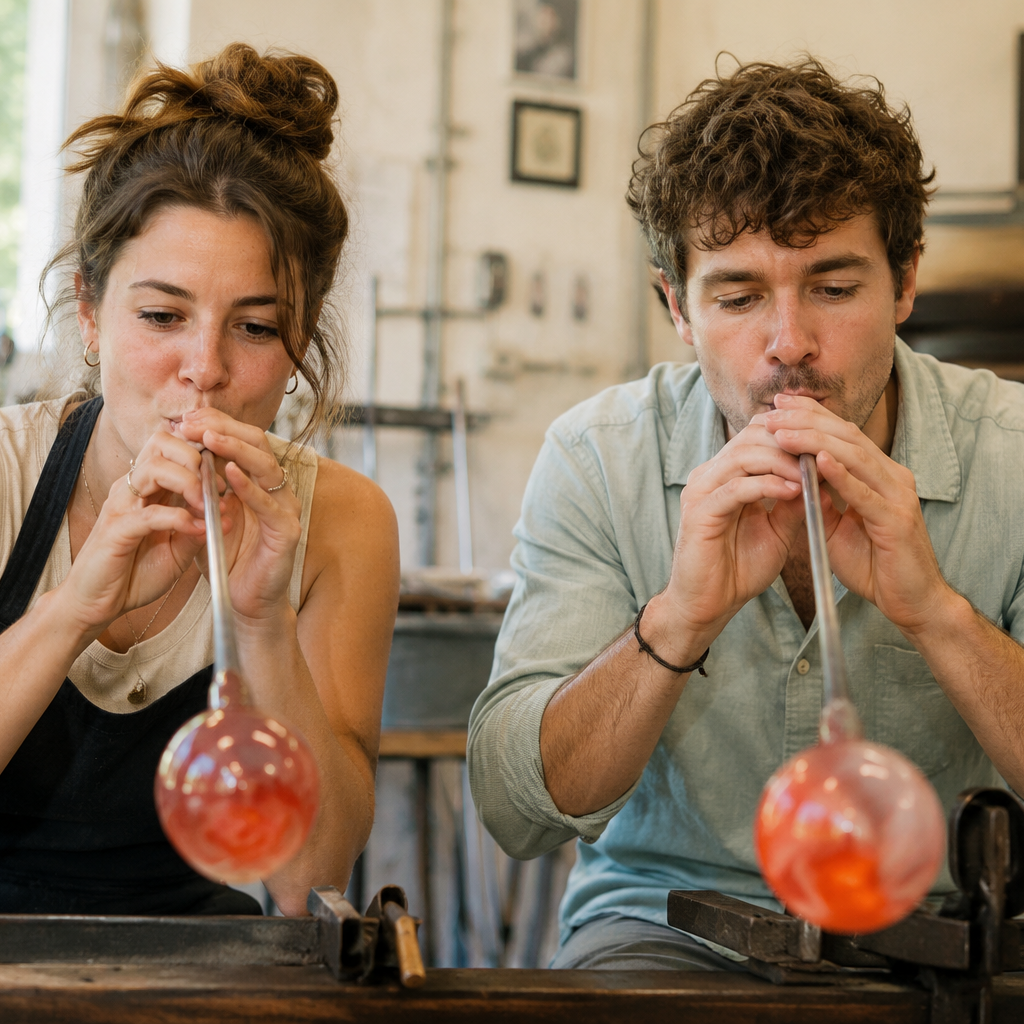 Shape glass and create Venetian beads with a master artisan in Venice