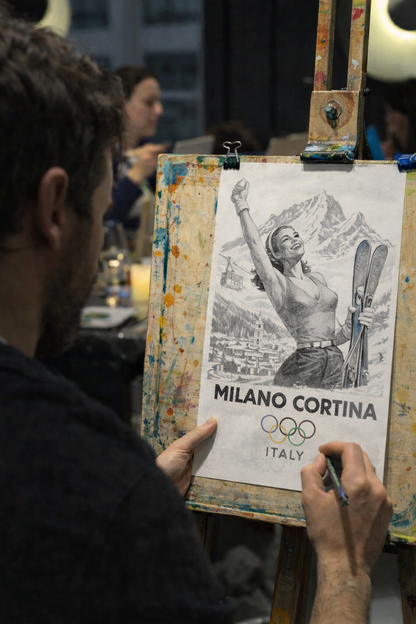 Dipingi il tuo poster delle Olimpiadi con aperitivo o tè in centro a Milano
