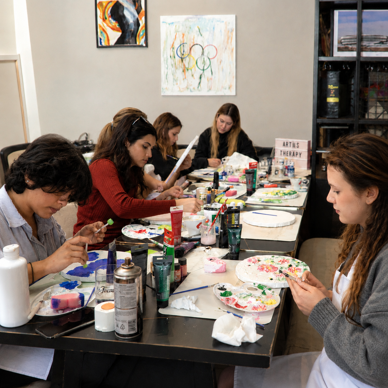 Paint watercolor flowers in an art studio in Rome