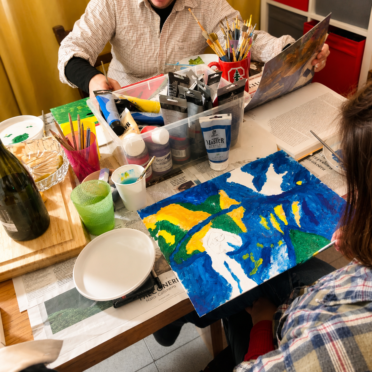Paint watercolor flowers in an art studio in Rome