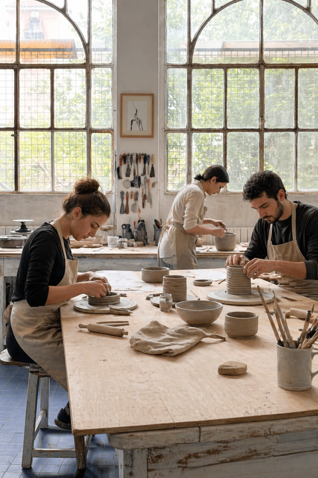 Learn the coiling technique in an elegant ceramic studio in Milan