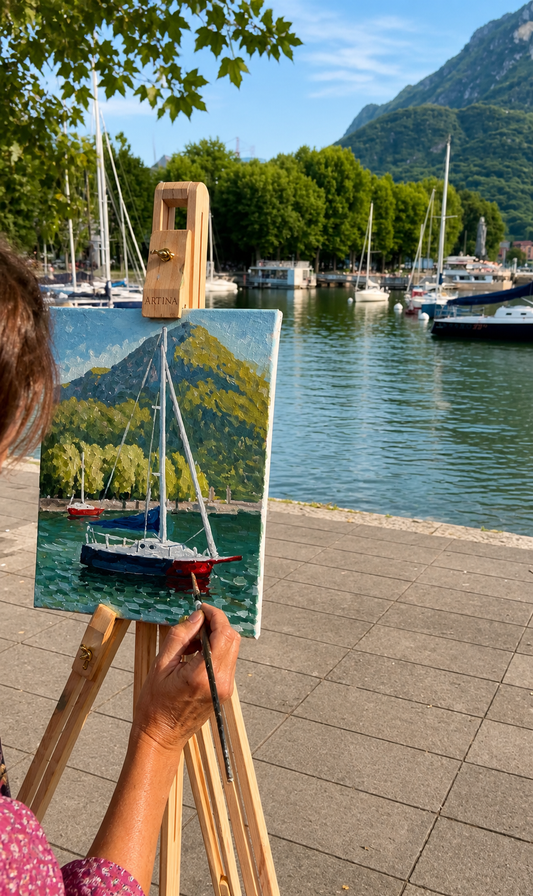 Paint the Lake Como landscape en plein air with an academic artist