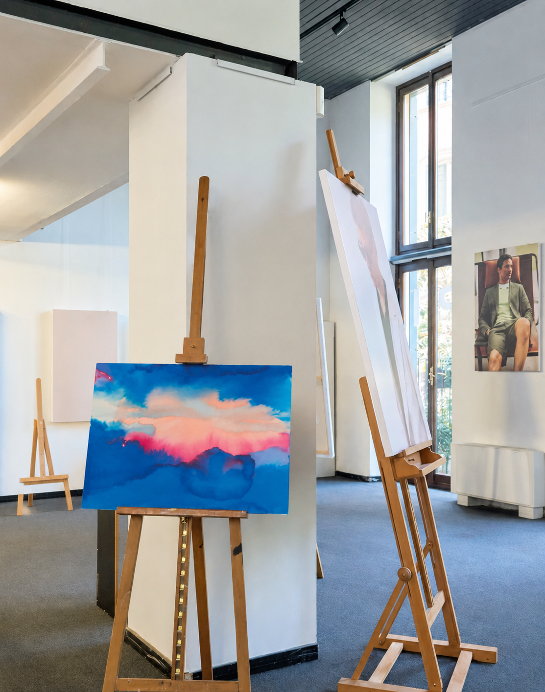 Paint your canvas with acrylics in a scenic Milanese art studio