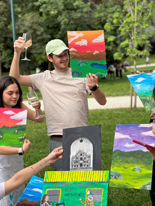 Paint and Sip al Parco Sempione: lezione di pittura con vino a Milano