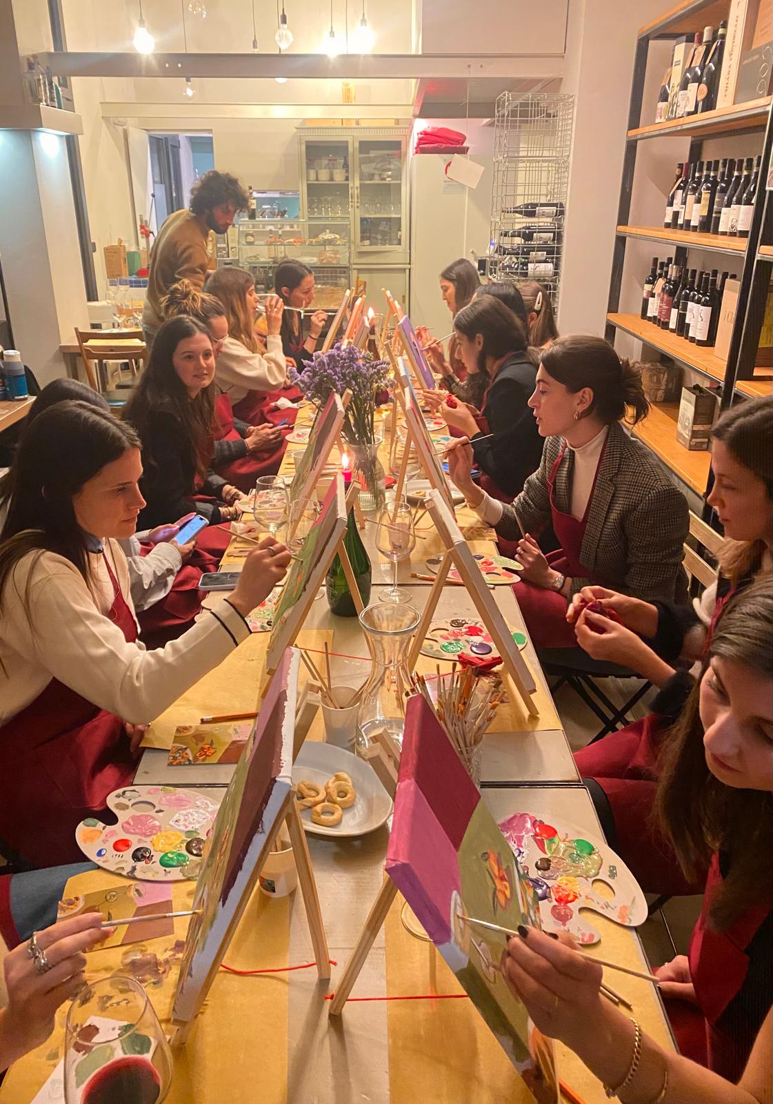 Paint and sip amidst colors and wine in a creative space in Milan