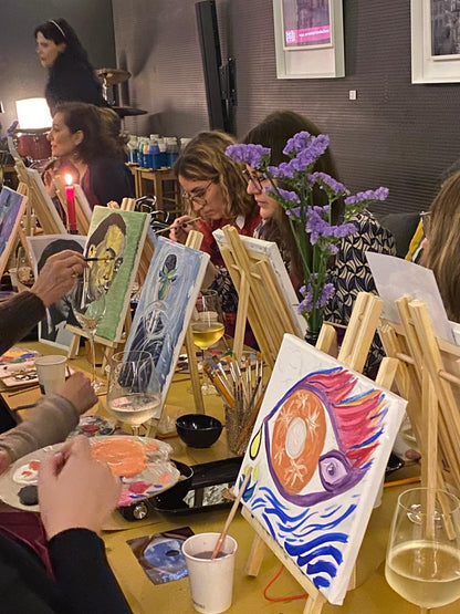 Paint and sip amidst colors and wine in a creative space in Milan