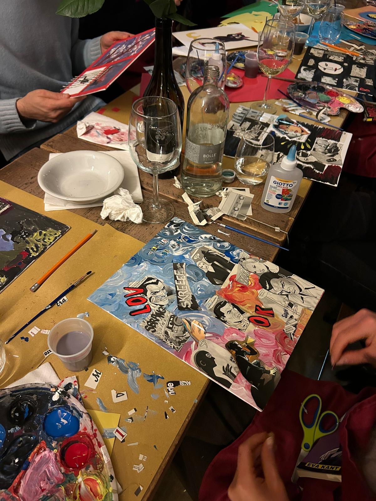 Create your artistic collage with an aperitif at a wine bar in Milan