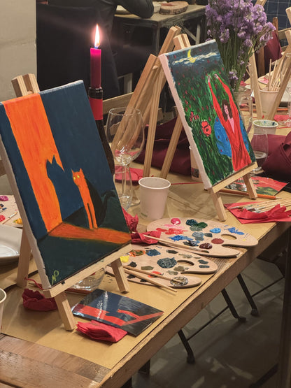 Paint and sip amidst colors and wine in a creative space in Milan